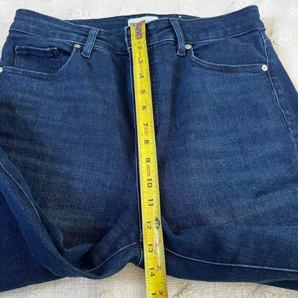 Loft The Slim Flare Dark Wash High Waisted Size 30 Stretch - Picture 6 of 9